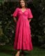 anayna Women Checked Cotton Fit & Flare Maxi Dresses