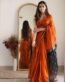 Anjaneya Sarees Orange Woven Designer Cotton Silk Kanjivaram Saree with Unstitched Blouse