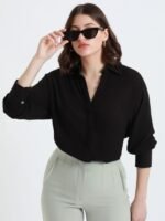 DL Woman Spread Collar Oversized Casual Shirt