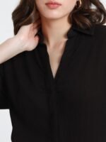 DL Woman Spread Collar Oversized Casual Shirt