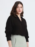 DL Woman Spread Collar Oversized Casual Shirt