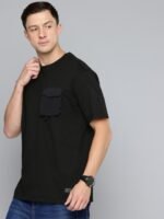 Flying Machine Drop-Shoulder Sleeves Pure Cotton Relaxed Fit T-shirt