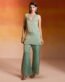 Gajra Gang Mint Tissue Chiffon Embroidered Kurta & Pant Nakhraali Nomads