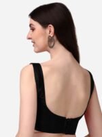 HERE&NOW Round Neck Padded Silk Saree Blouse