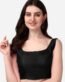 HERE&NOW Round Neck Padded Silk Saree Blouse