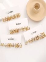 Jewels Galaxy Set of 24 Gold Plated Half Hoop Earrings