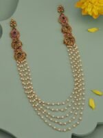 Kushal's Fashion Jewellery 92.5 Pure Silver Gold-Plated Studded & Beaded Layered Necklace