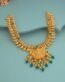 Kushal's Fashion Jewellery 92.5 Pure Silver Gold-Plated Studded & Beaded Temple Necklace