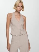 MANGO Striped Waistcoat