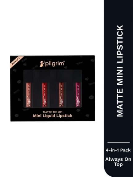 Pilgrim Set Of 4 Matte Me Up Mini Liquid Lipstick - 4 ml Each - Always On Top