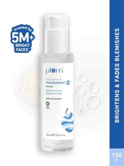 Plum 3% Niacinamide Alcohol-Free Toner With Rice Water To Reduce Pores & Blemishes - 150ml