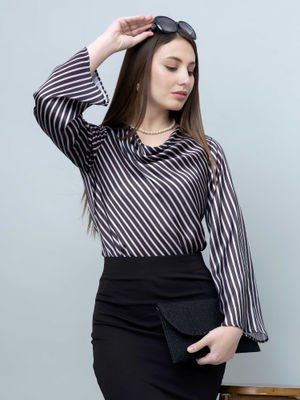 PURYS Women Cowl Neck Top