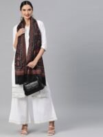 Sangria Ethnic Motifs Woven Design Winter Pashmina Woollen Stole