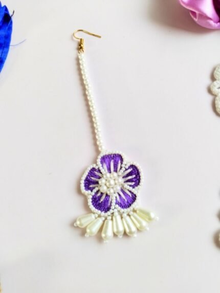 Sangria Floral Beaded Maangtika