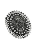 Sangria Silver Plated Oxidized Adjustable Finger Ring