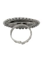 Sangria Silver Plated Oxidized Adjustable Finger Ring