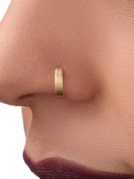 SHREEVARAM Gold-Plated Brass Nose Ring