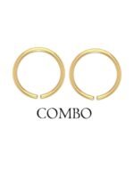 SHREEVARAM Pack of 2 Gold-Plated Brass Nose Ring