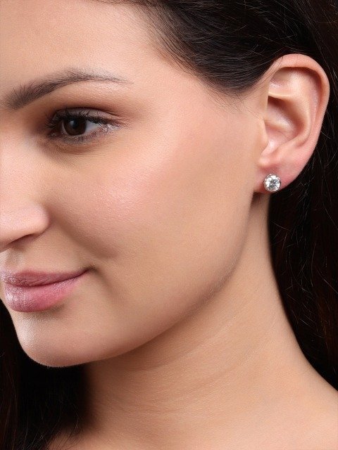 Soraya Luxe 925 Sterling Silver Moissanite Diamond Rhodium-Plated Eternal Stud Earrings Soraya Luxe 925 Sterling Silver Moissanite Diamond Rhodium-Plated Eternal Stud Earrings