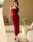 StyleCast Red Shoulder Straps Bodycon Maxi Dress