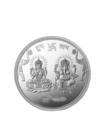 TEEMOODS 999 Sliver Goddess Lakshmi & Ganesh Coin-5gm