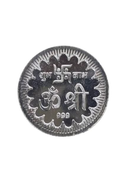 TEEMOODS 999 Sliver Goddess Lakshmi & Ganesh Coin-5gm