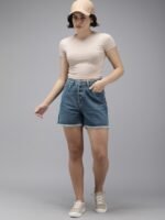 The Roadster Life Co. Women High-Rise Pure Cotton Denim Shorts