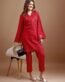 Tikhi Imli Red Silk Blend Heavy Sequence Work Co-Ord (Set of 2)