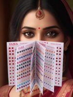 VAMA Premium Velvet Plain Multicolored Bindi Book Sindoor Kumkum Sticker Colourful Bindis
